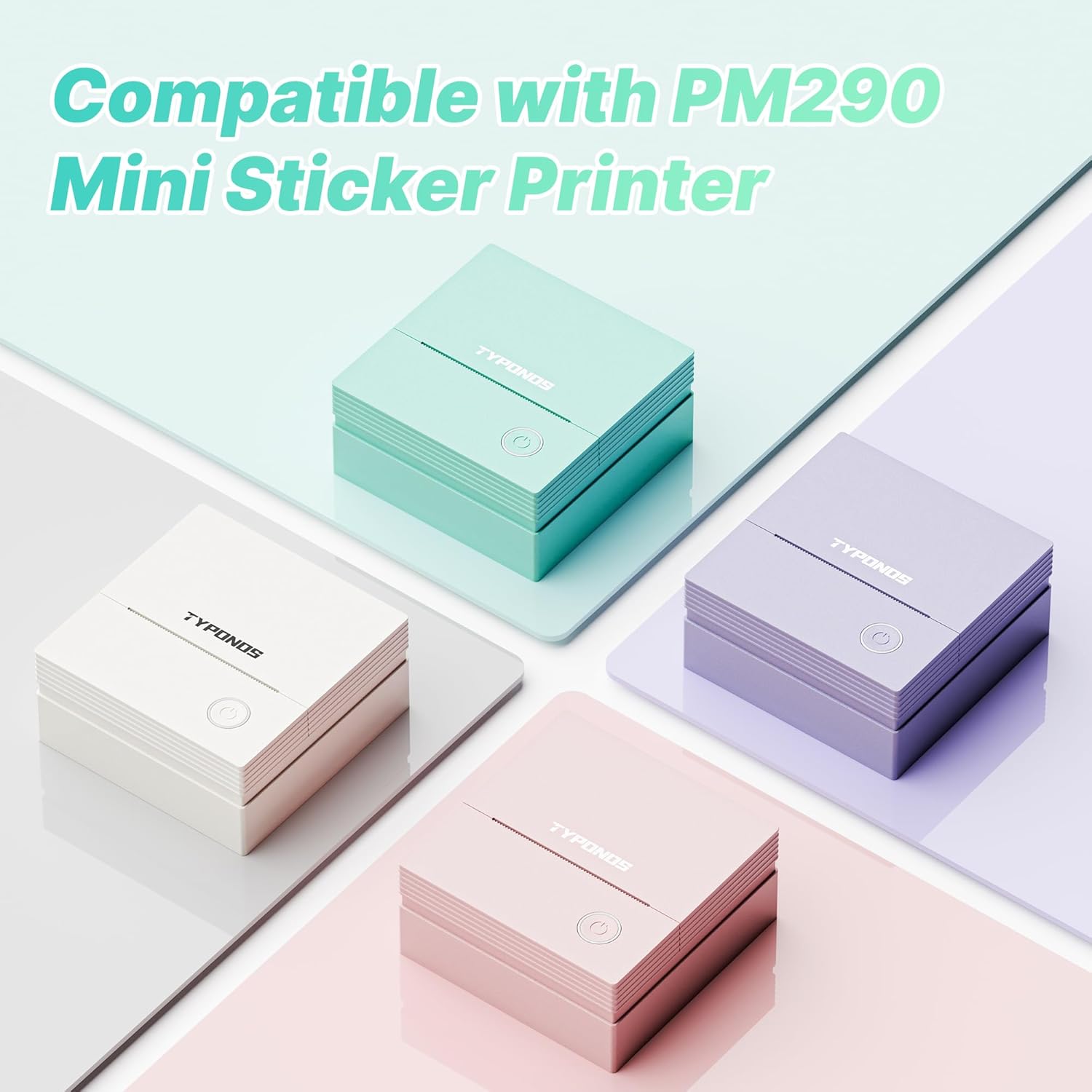 Genuine Self-Adhesive Thermal Printer Stickers, 54mmx3.2m Sticker Paper, Compatible with PM290 Mini Sticker Printer, Thermal Sticker Paper for Journal, Study, Photos, 3 Rolls, White - Image 3