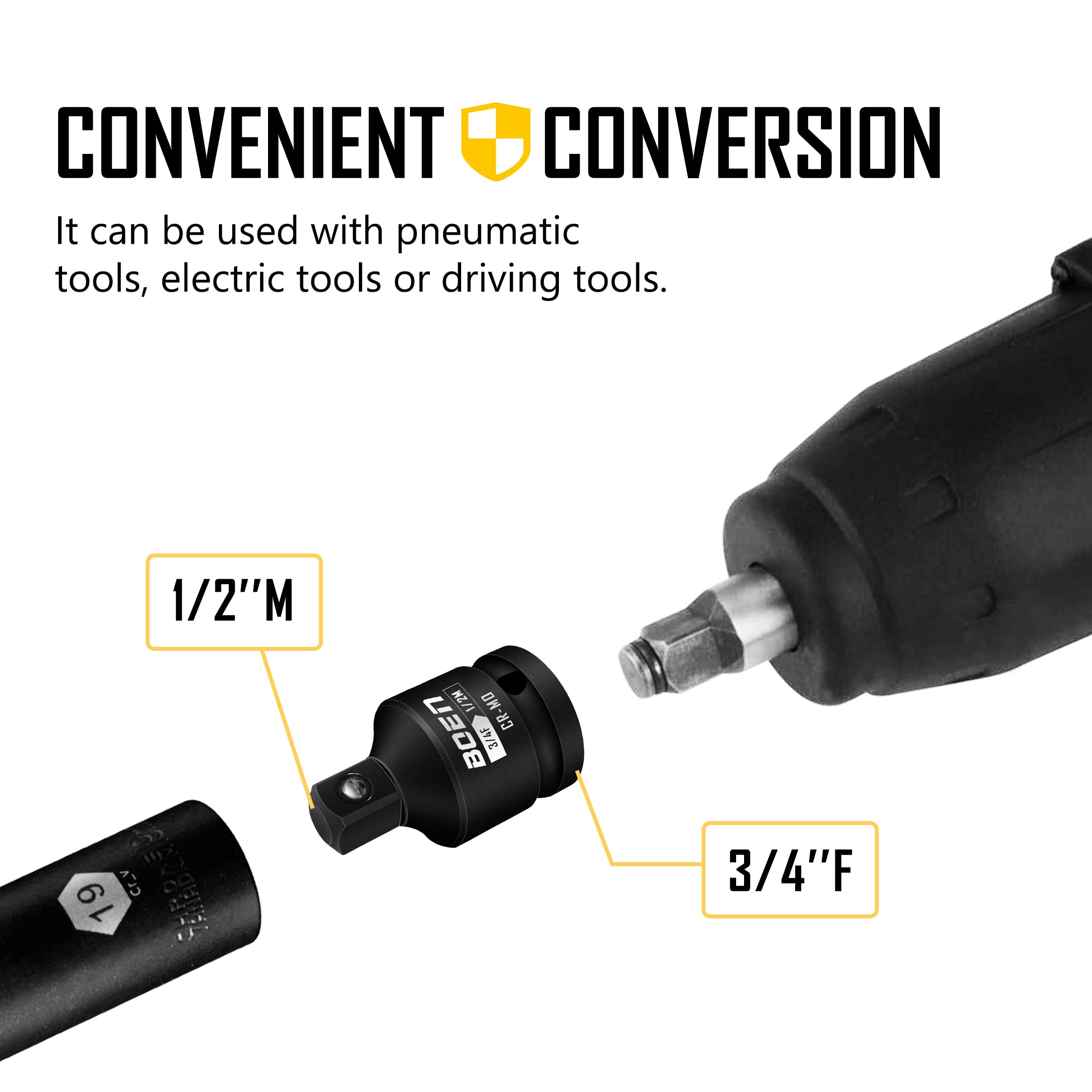 4 Pz Adattatore Presa Da 1/2 A 3/8 Adattatore Per Presa A - Foto 5