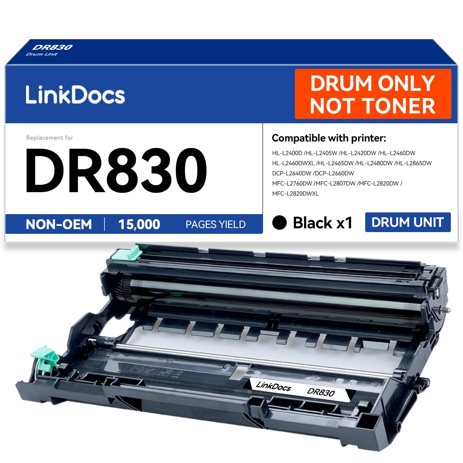 LinkDocs DR830 Drum Replacement for Brother DR830 DR-830 Drum Unit