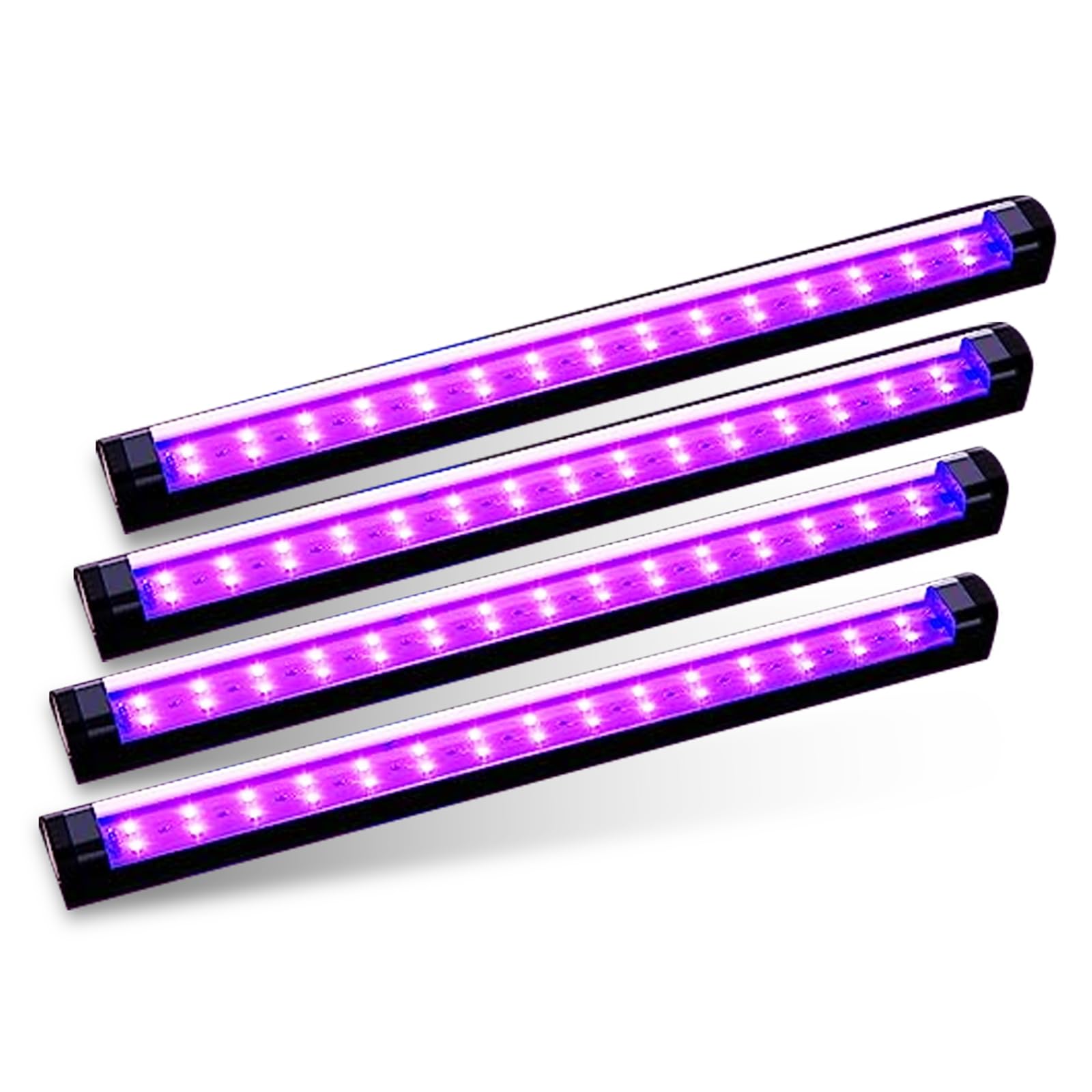 roperry Black Light Bar 10W 1ft LED Blacklight for Fluorescent Tapestry Poster Body Paint Glow Party UV Strip Lights for Cabinet and Display Magnetic (4 Pack)