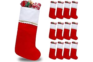 12-Pack Felt Christmas Stockings for Festive Holiday Cheer