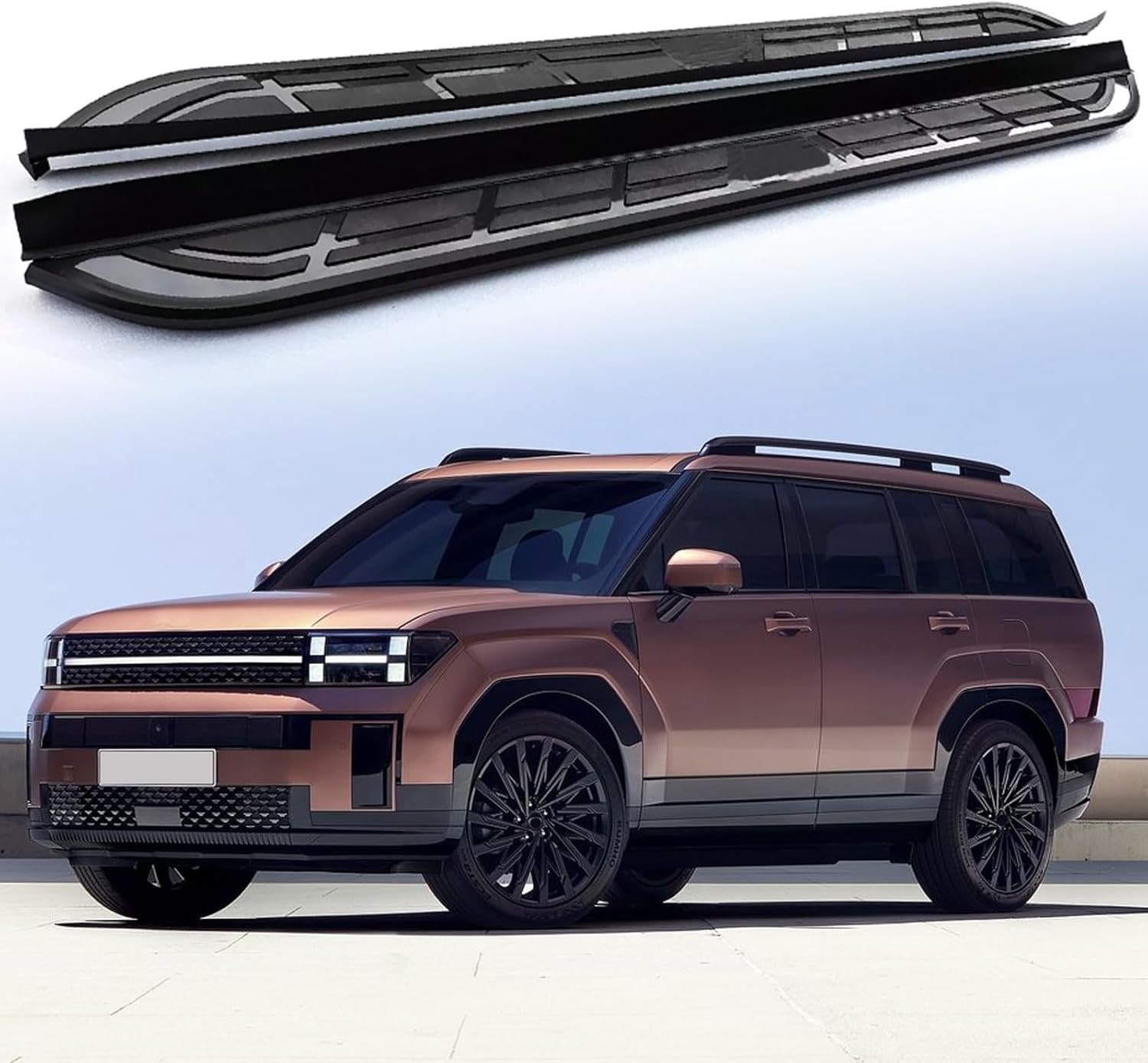 2Pcs Fits for Hyundai Santa Fe 2024 2025 2026+ Fixed Running Board Side Step Pedal Nerf Bar