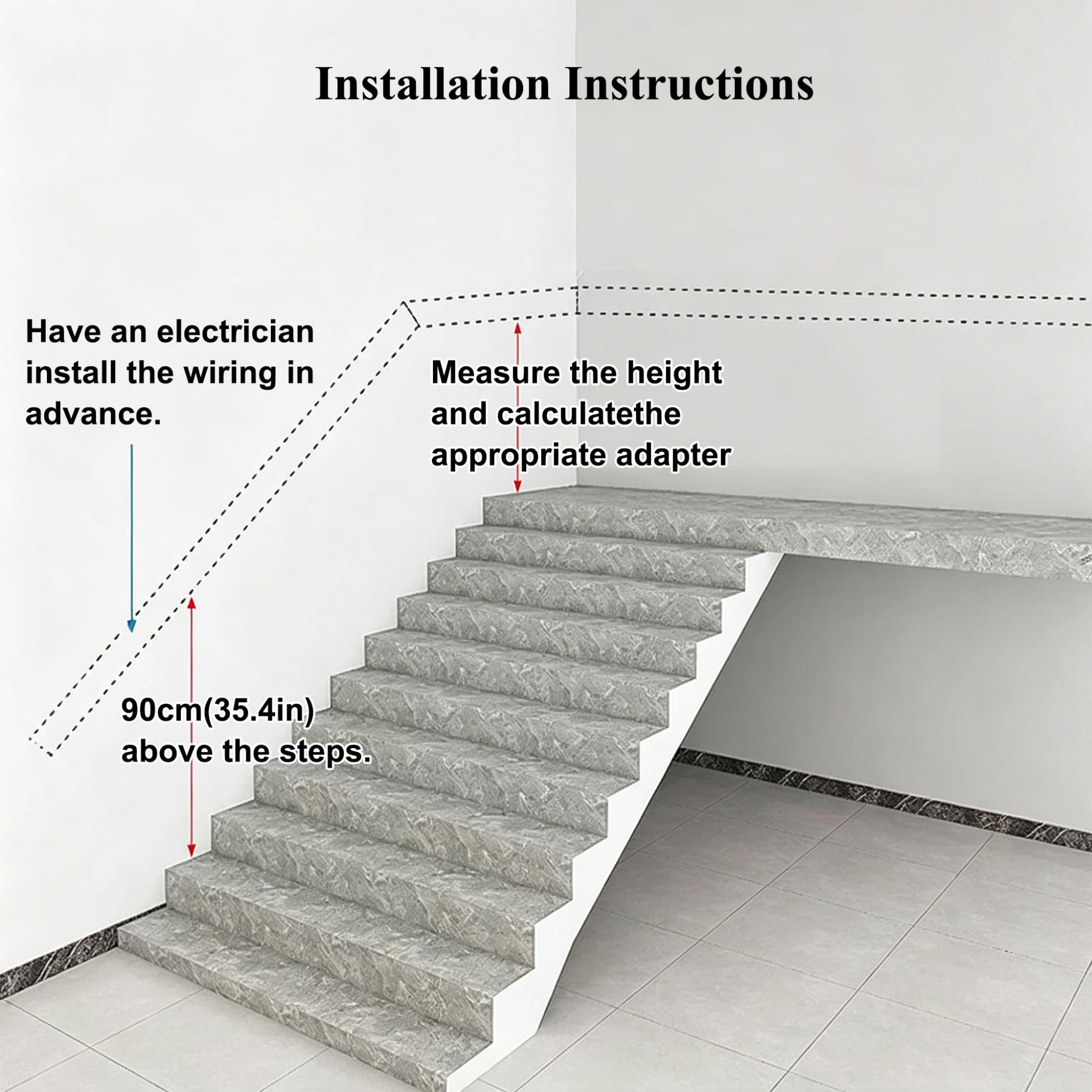Tira de luz LED con sensor de movimiento de 3 a 20 pies, luces cortables para escaleras y barandillas, iluminación nocturna segura, fácil instalación, solución de seguridad para el hogar (izquierda