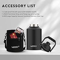 Vista 6 de WATERSY 1 Gallon Water Bottle Insulated(Cold for 48 Hrs),BPA Free&Leak Proof,128oz Stainless Steel Water Jug with Handle for