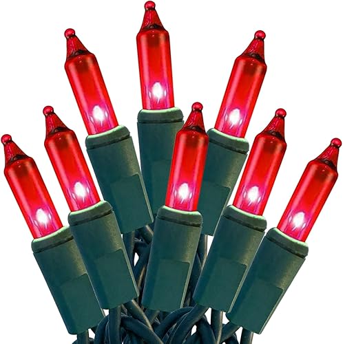 Miniatura 10 de HISHINY Luces de Navidad, 100 unidades, luces transparentes para árbol de Navidad con cable verde para decoración de Navidad al aire libre e