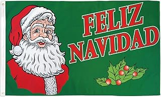 Feliz Navidad Flag 3' x 5' - Merry Christmas Flags 90 x 150 cm - Banner 3x5 ft Drapeau Feliz Navidad AZ FLAG
