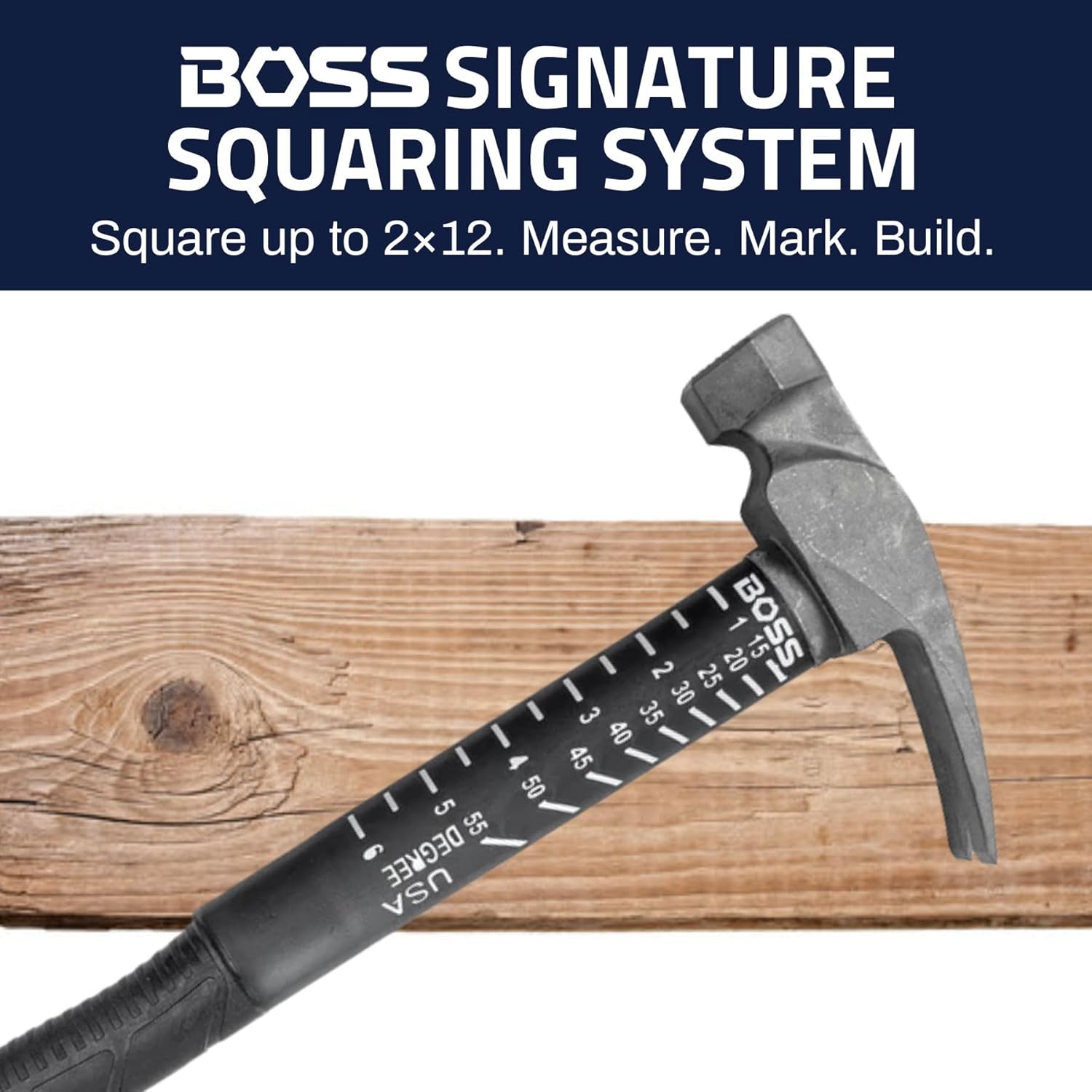 Boss Hammer 16 oz. Construction Grade Ti64 Titanium Hammer with Tough-Fiber Shock-Absorbing Fiberglass Handle - No-Slip Grip, Milled Faced - Made in USA - BH16TIPFM