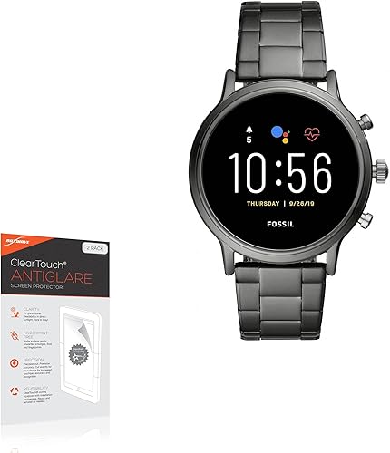 BoxWave Protector de pantalla compatible con Fossil The Carlyle HR (Gen 5), ClearTouch antirreflejos (paquete de 2), película mate antihuellas