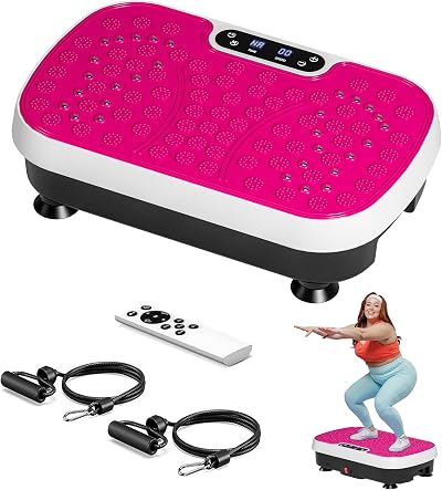 SogesPower Vibration Plate Exercise Machine, Full Body Workout Vibration Plate for Weight Loss, Shake Plate Machine with Loop Bands, Vibrating Power Plate for Home Gym
