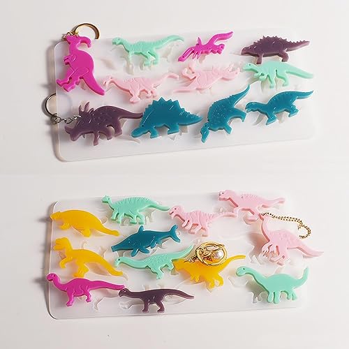 Miniatura 3 de 2 moldes de silicona de resina de dinosaurio, moldes de fundición, herramientas de fabricación de joyas para manualidades, llavero, collar, aretes,