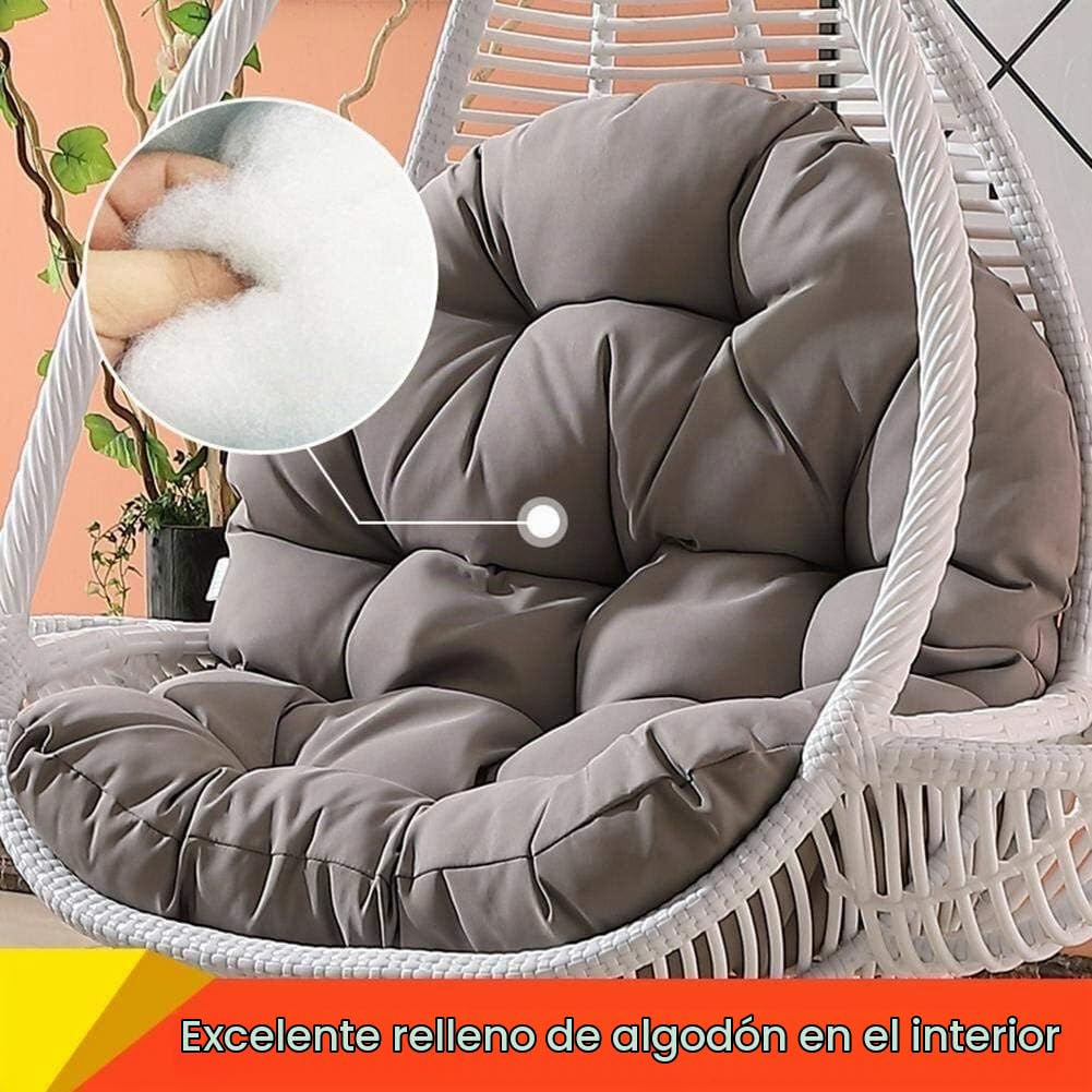 Columpio Silla Colgante Cojín de Asiento Huevo Nido Hamaca Almohadillas de Respaldo, Impermeable Espesar para Patio y jardín, 86 x 120 cm (Sin Silla) (Colo