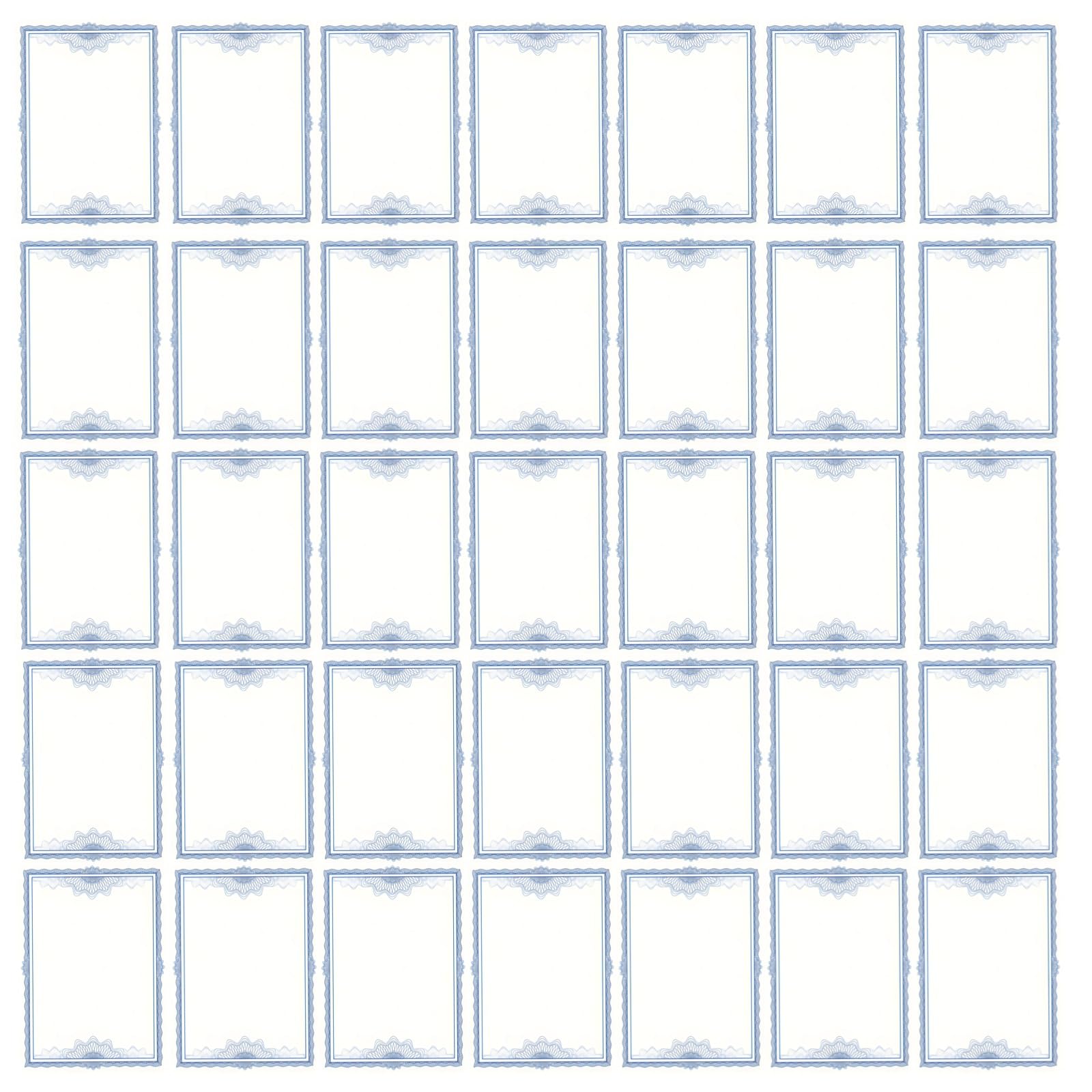 100 hojas de papel de certificado A4 para impresión, borde azul y blanco, hojas de premio para reconocimiento, graduación y empleado del mes