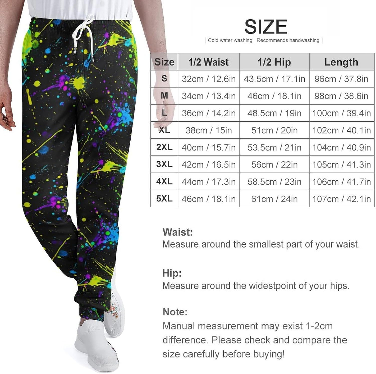 Colorful Paint Splatters Pattern Men's Sweatpants Novelty Jogging Pants Sports Running Bottoms Trousers Women