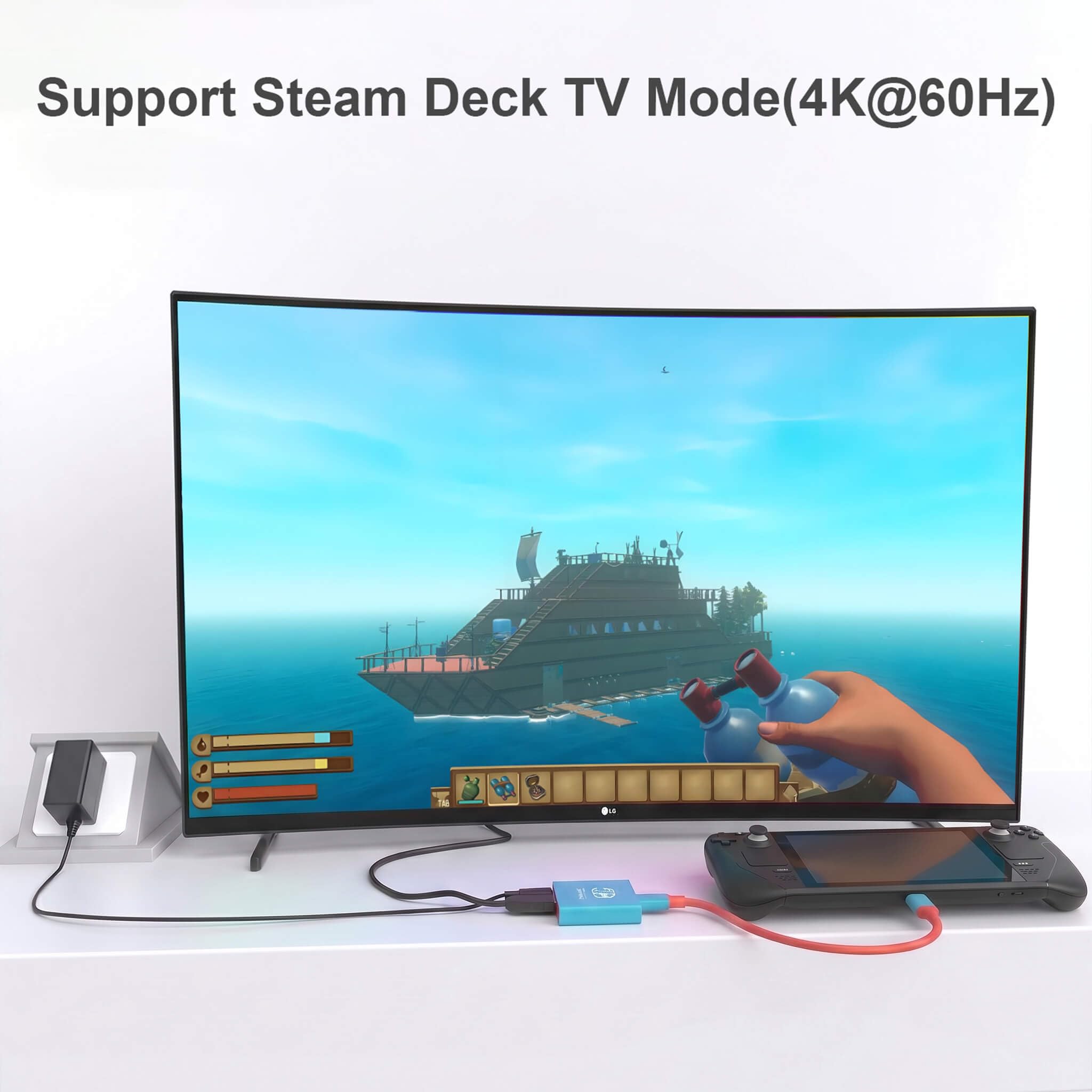 Switch Dock, estación de acoplamiento portátil para TV compatible con Steam Deck/ROG Ally/Legion GO, estación de viaje 3 en 1 con HDMI 4K a 60Hz, puerto PD de carga de 100 W y USB 3.0