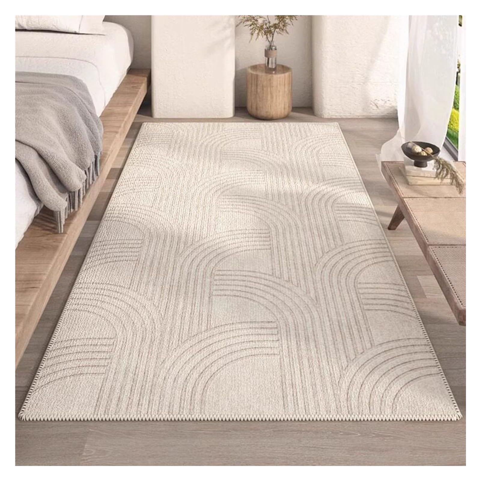 Tapis Poil Ras Fin Lisse pour Ambiance Salon de Thé et Balcon