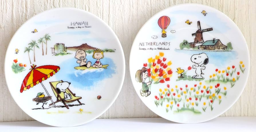 【希少】SNOOPYTOWN10th Anniversaryミラー Amazon.com: Hawaii Netherlands Snoopy Mini Plate, Set of 2 : Home