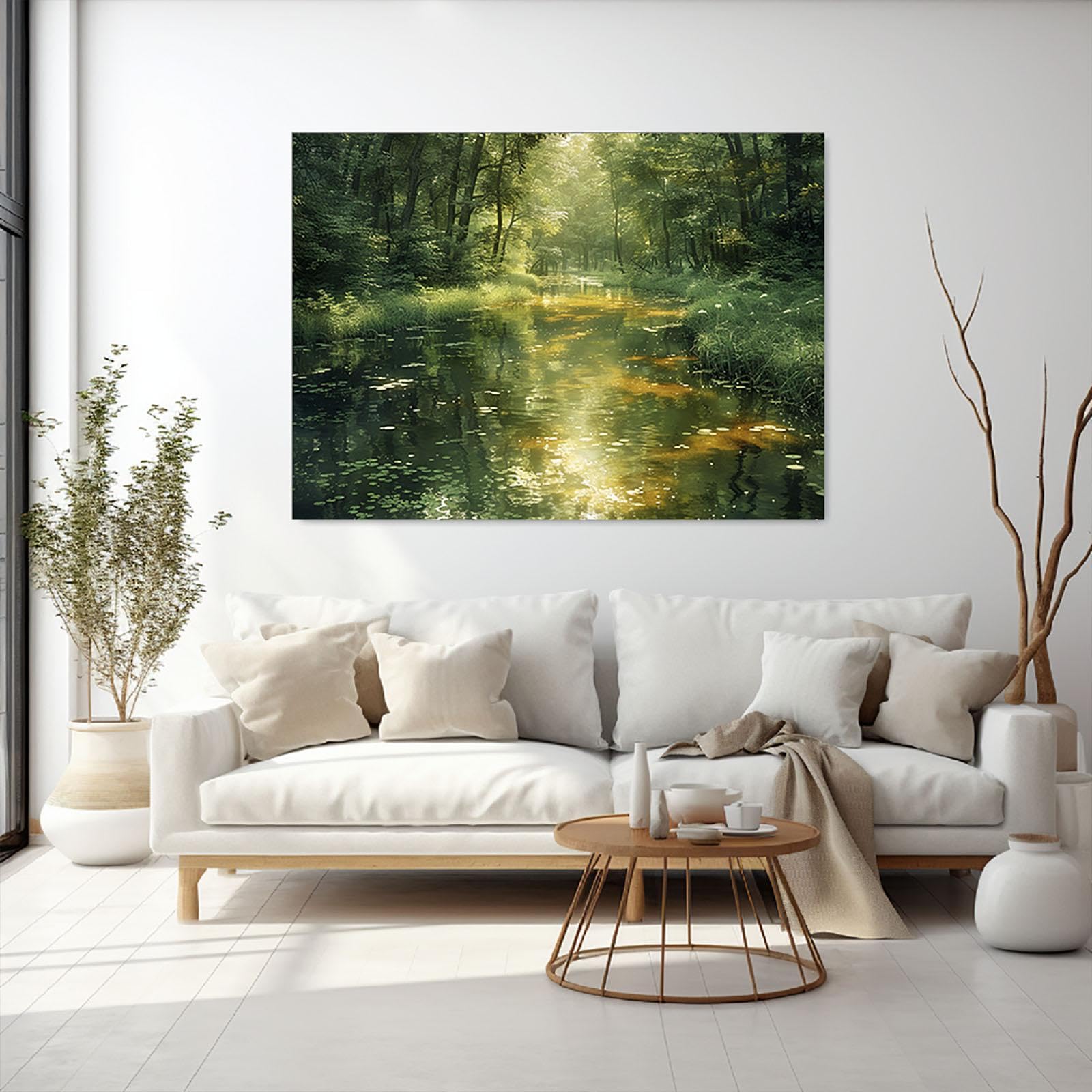 AMXBZC Abstraktes Leinwand Bilder berge Kunstdrucke, Schöne Landschaft Wasser Wandbild Kunstdruck Wanddeko Wand Wohnzimmer Deko Kunst Modern Textur für Büro - 40x60cm Gerahmt