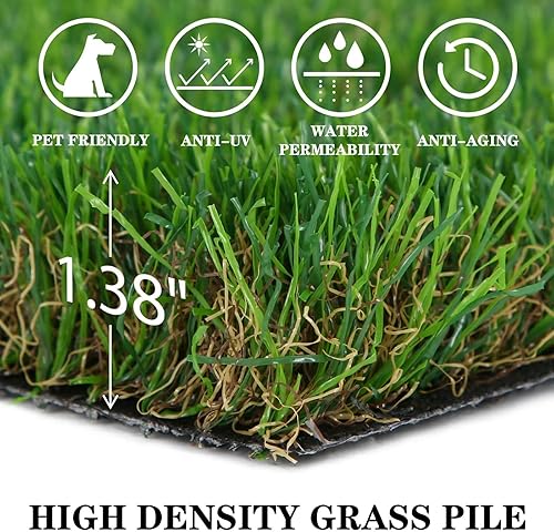 Miniatura 2 de GLOBREEN Tapete cuadrado grueso de césped artificial, manteles individuales de mesa de Pascua verde de 12 x 12 pulgadas, almohadillas de césped