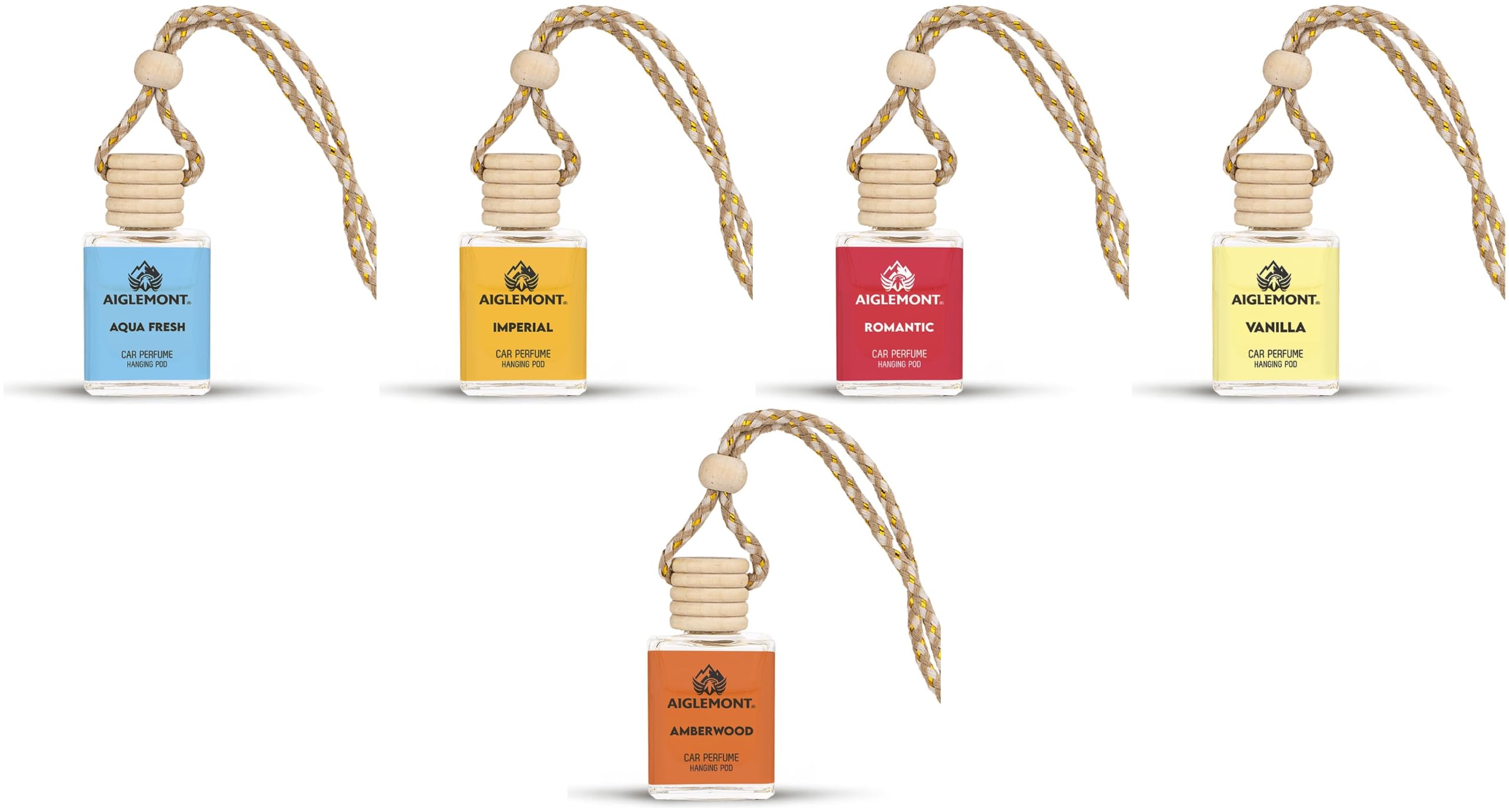 Car Perfumes combos | Aqua Fresh+ Imperial + Romantic+ Vanilla+ Amberwood| Combo of 5 | 10 ml Each-image-47