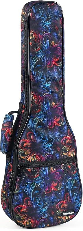 Ukulele Case Gig Bag, Floral Fantasy, Soprano 21" | Padded, Backpack