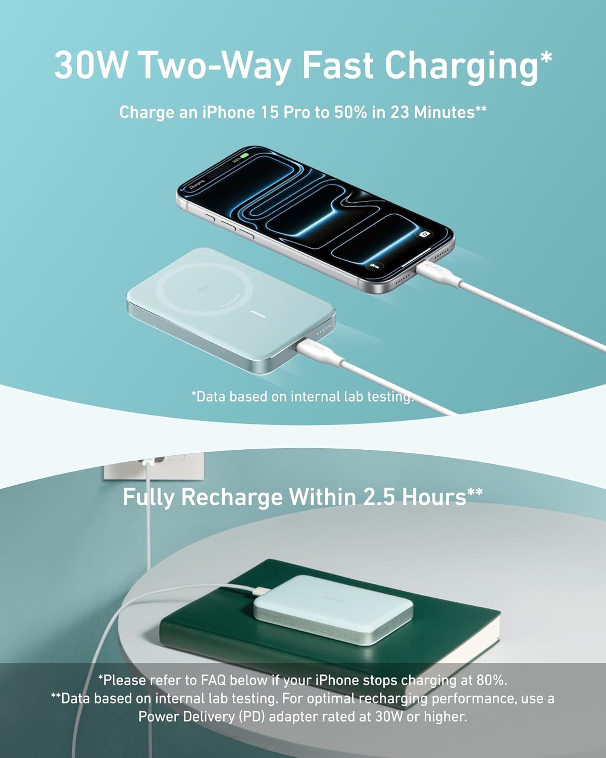 Anker MagGo Power Bank, Ultra-Slim 10,000mAh Magnetic Battery Pack, Qi2 Certified 15W Ultra-Fast MagSafe Compatible Portable Charger, Ergonomic Design, for iPhone17/16/15/14 Series Only(Not for Pixel) - Image 6