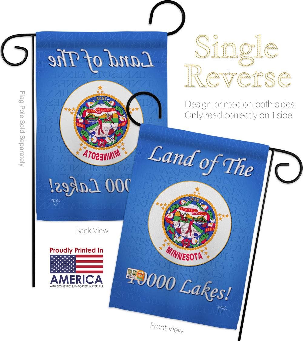 Minnesota Garden Flag Set Wall Holder Americana States USA American Territories Republic Country Particular Area Small Decorative Gift Yard House Banner Made In 13 X 18.5