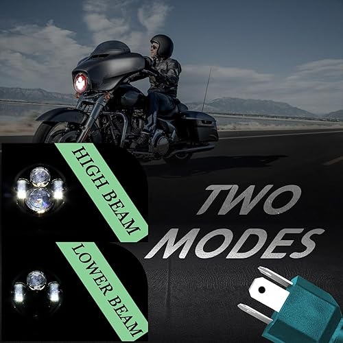 Miniatura 6 de Faro delantero de motocicleta de 7 pulgadas y 7 pulgadas LED rojo proyector de motocicleta compatible con Tourng Street Electra Glide Road King