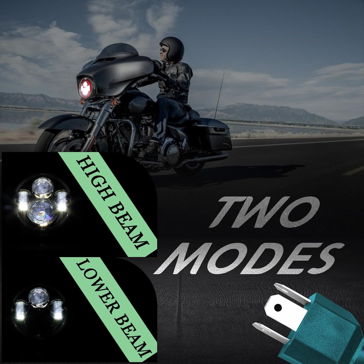 Amazon | SKTYANTS 7インチ オートバイ ヘッドライト LED レッド