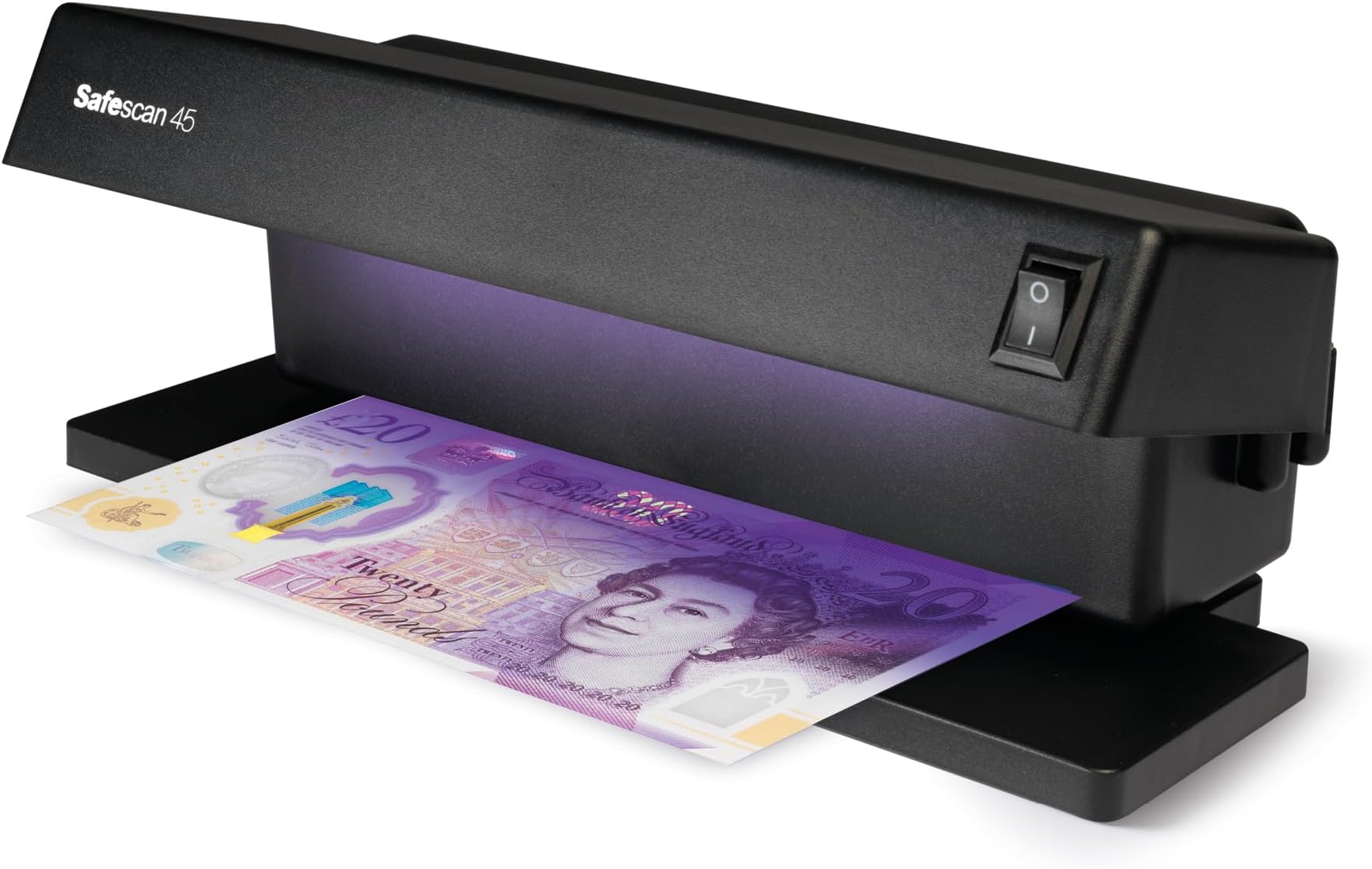 Safescan 45 UV Counterfeit Money Detector that Checks Banknotes, Credit Cards and Id'S - UV Money Checker for New Notes - Fake Money Note Checker with UV Light - UV Light Money Checker Machine