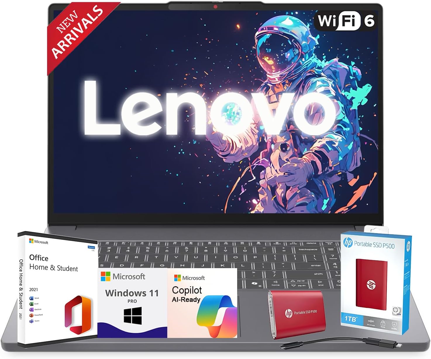 Lenovo 2025 15" Business Laptop(2025/2026 Edition) with Microsoft Office, Intel Core i7-13620H, 24GB RAM, 1TB SSD(External 1TB Portable SSD), Ultra Quiet Design, WiFi 6, Windows 11 Pro-WOWPC