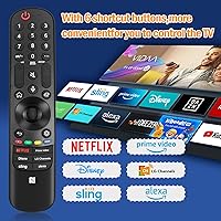 Vista 4 de Voice Magic - Control remoto de repuesto para LG compatible con LG 2023-2018 Smart Tvs Z3 G3 C3 B3 OLED QNED UHD 4k 8k Series Mr23GA/GN remoto