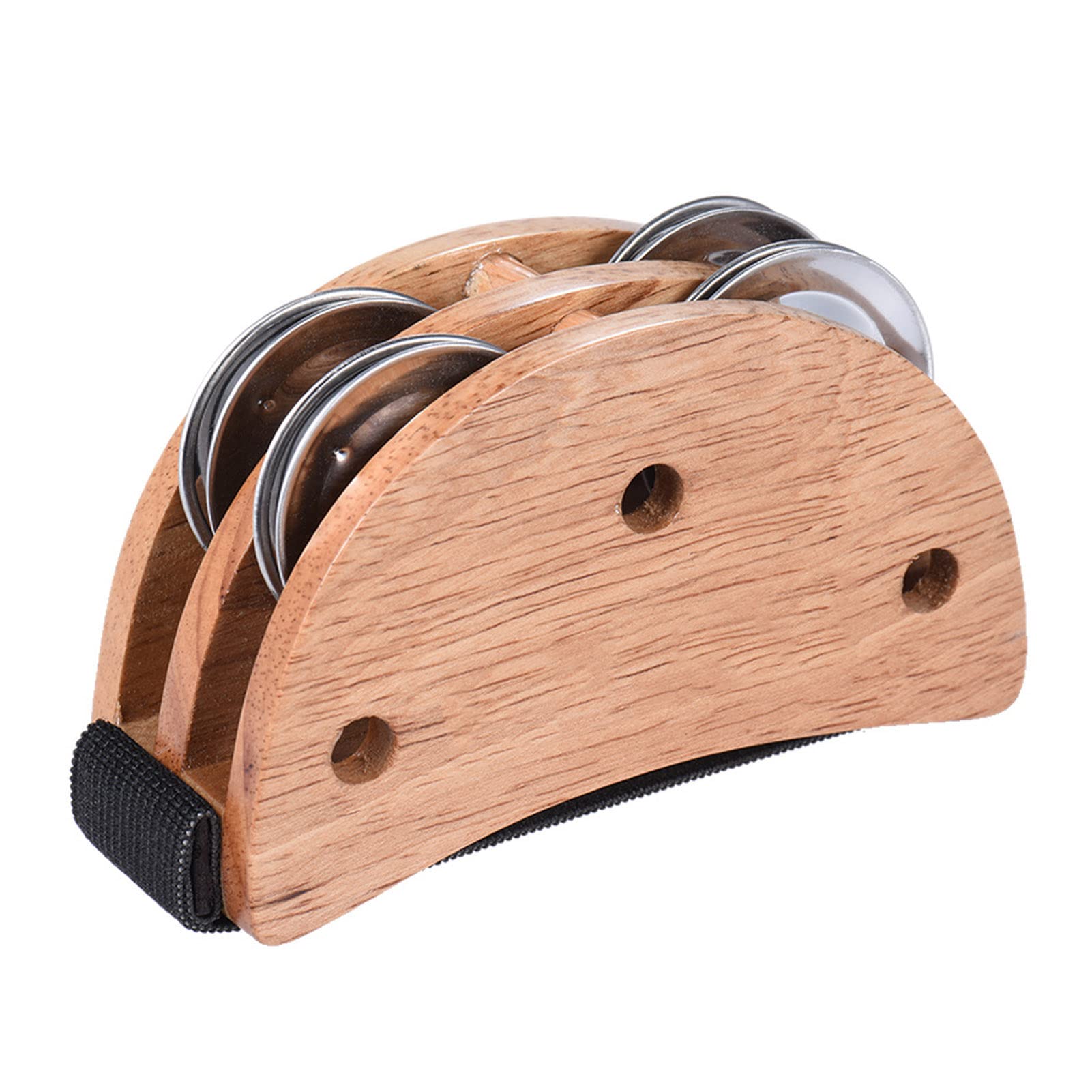 lilistore Elliptical Cajon Box Drum Companion Accessory Foot Jingle Tambourine for Hand Percussion Instruments Burlywood