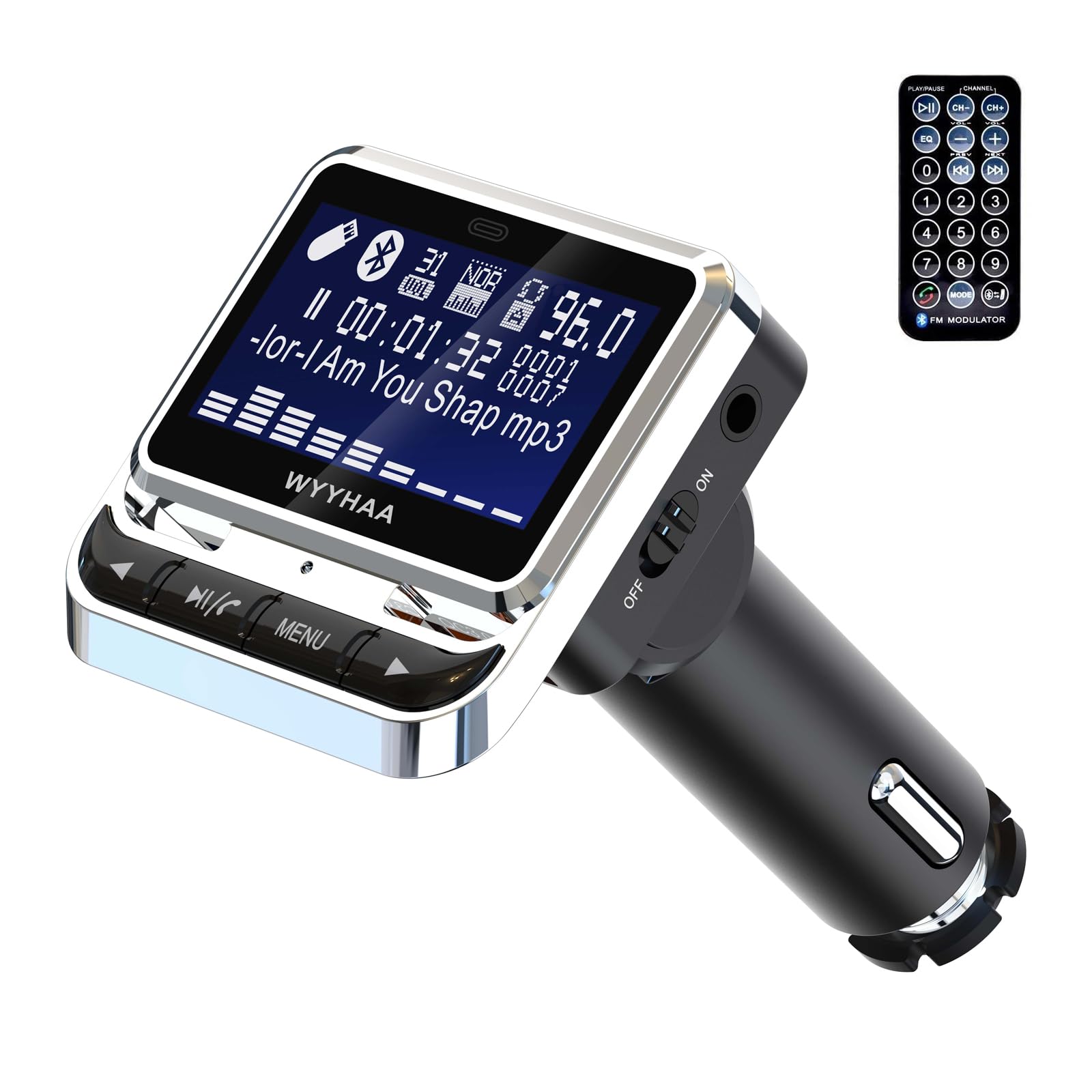 Accessoire téléphonie pour voiture GENERIQUE Transmetteur fm Bluetooth,Voiture Chargeur Lecteur MP3, Adaptateur Radio Sans Fil Kit Émetteur, Lumière ambiante