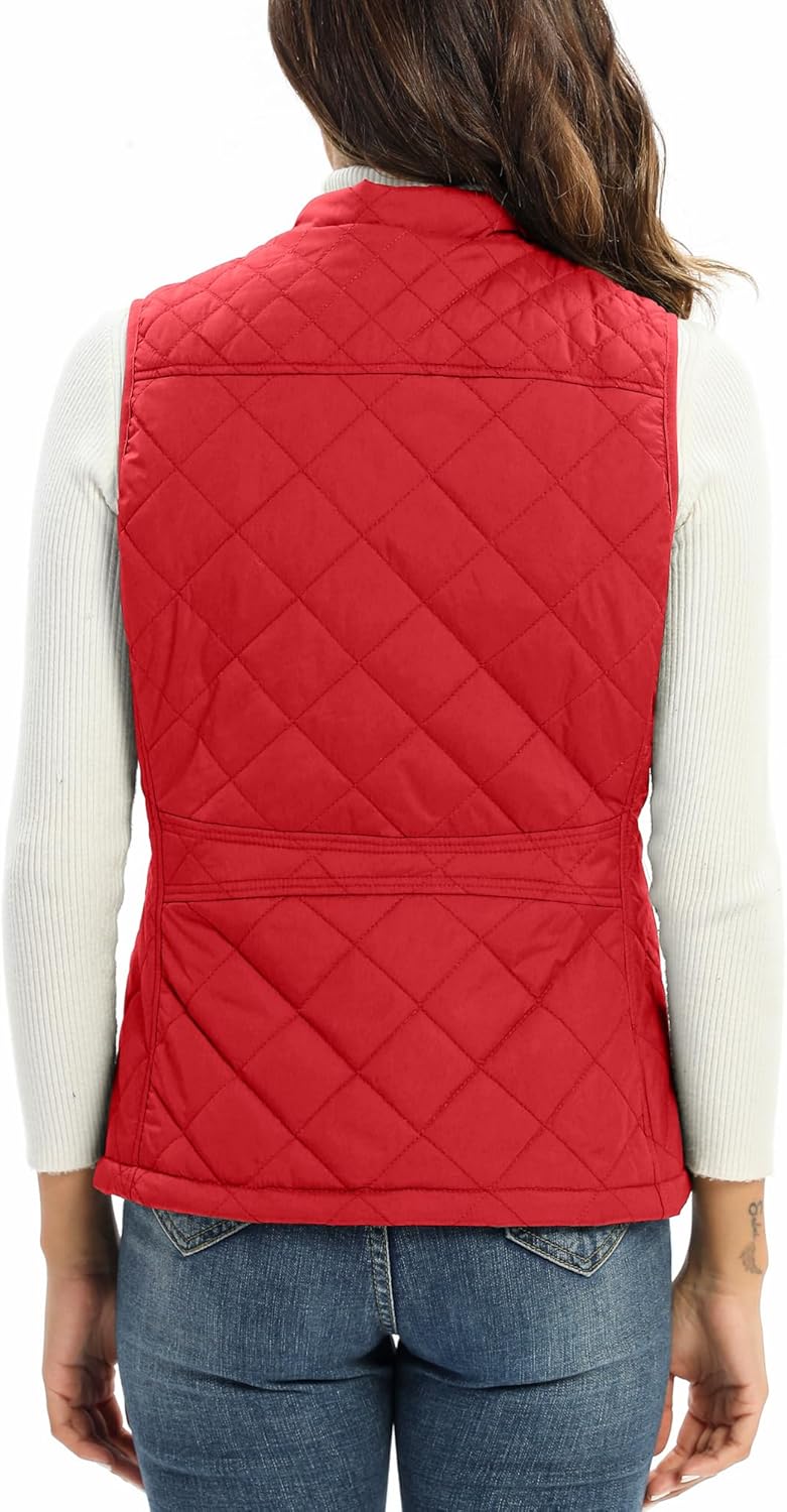 Xeoxarel Women's Quilted Vest with 4 Pockets, Puffer Padded Lightweight Gilet - Image 4
