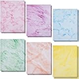 Paper Junkie Marble Printer Paper - 8.5 x 11 In, 96 Sheets, 6 Colors - Decorative Card & Copy Paper for Correspondence - Invitations & Crafts