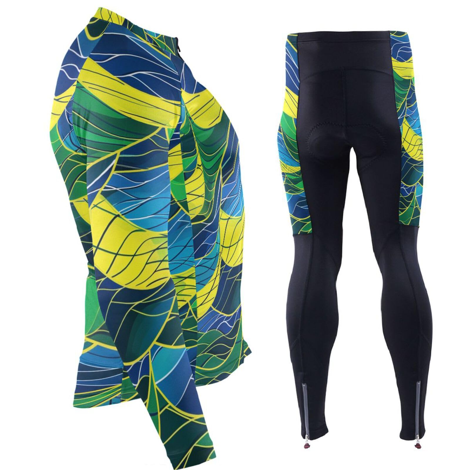 Radtrikot für Herren, mit Taschen, atmungsaktiv, für kaltes Wetter, 3D-gepolstert