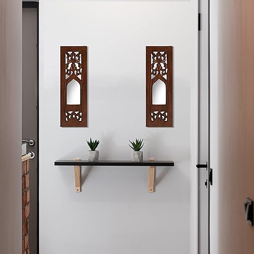 Miniatura 2 de Homebia Designs Decoración tradicional Jharokha pintada a mano de madera para colgar en la pared, perfecta para Navidad, Año Nuevo, decoración de