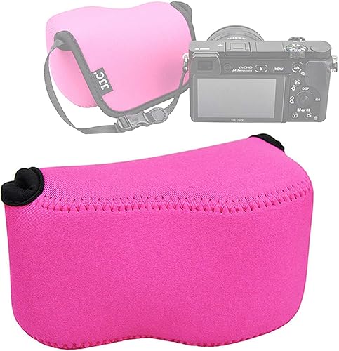 Vista 23 de Fotasy JJC - Funda de neopreno ultraligera resistente al agua, color gris, compatible con Sony a6600 a6500 a6400 a6300 a6100 a6000 a5100 + lente