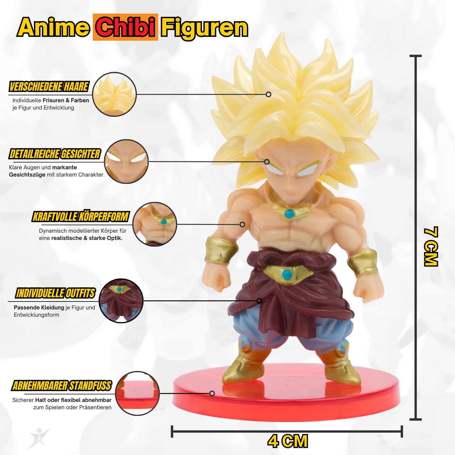 21-teiliges Anime Chibi Figuren Set - Mini Action Manga Sammelfiguren mit Standfuß - Kämpfer & Helden Stil für Anime Fans - Deko, Geschenk & Vitrine - Super Fight Set