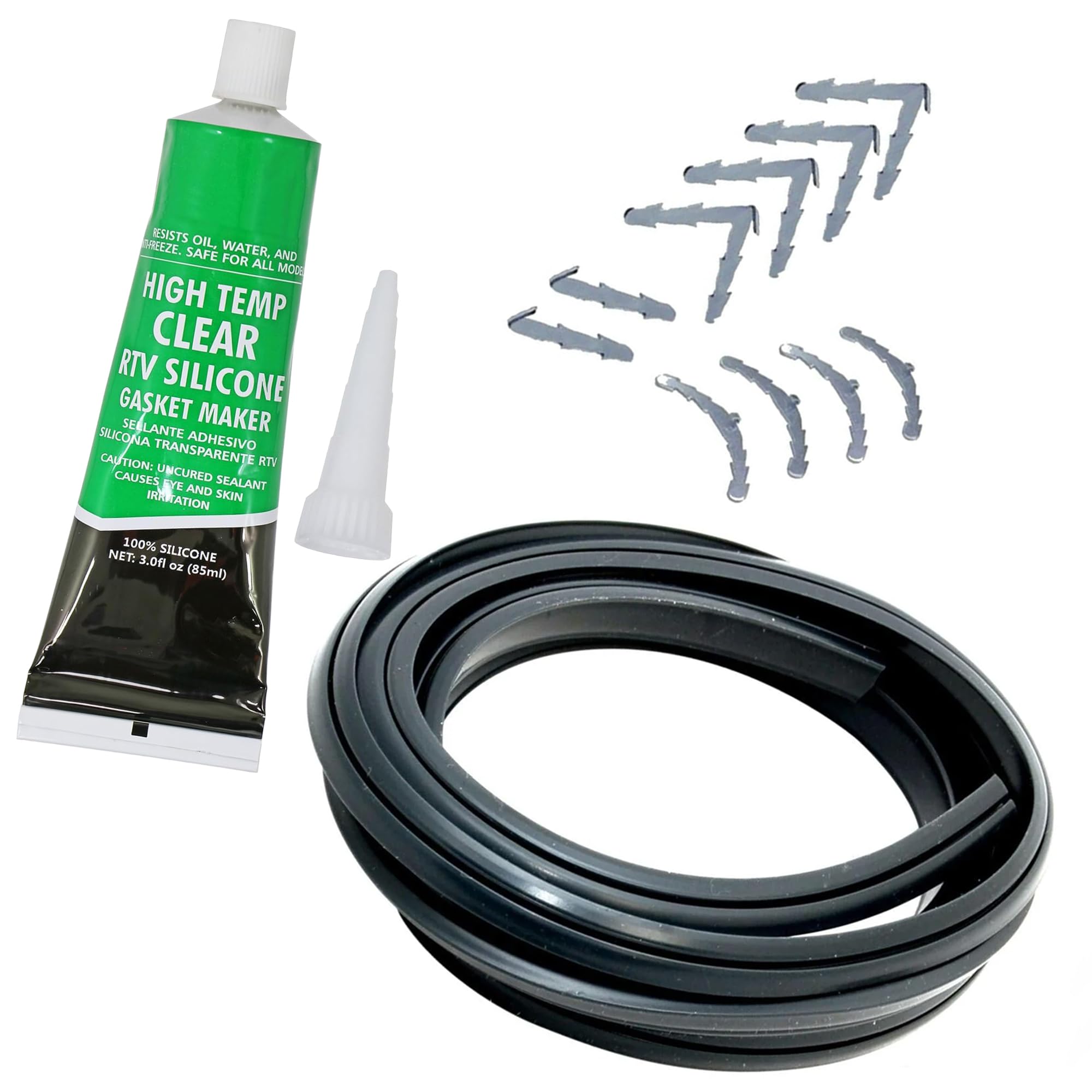 Universal 3 & 4 Sided Oven Door Seal Kit with Visbella V363 High Temperature clear Silicone Waterproof Sealant – Heat Resistant Oven Seal Glue & Sealant for Cooker Repair – Includes Installation Guide