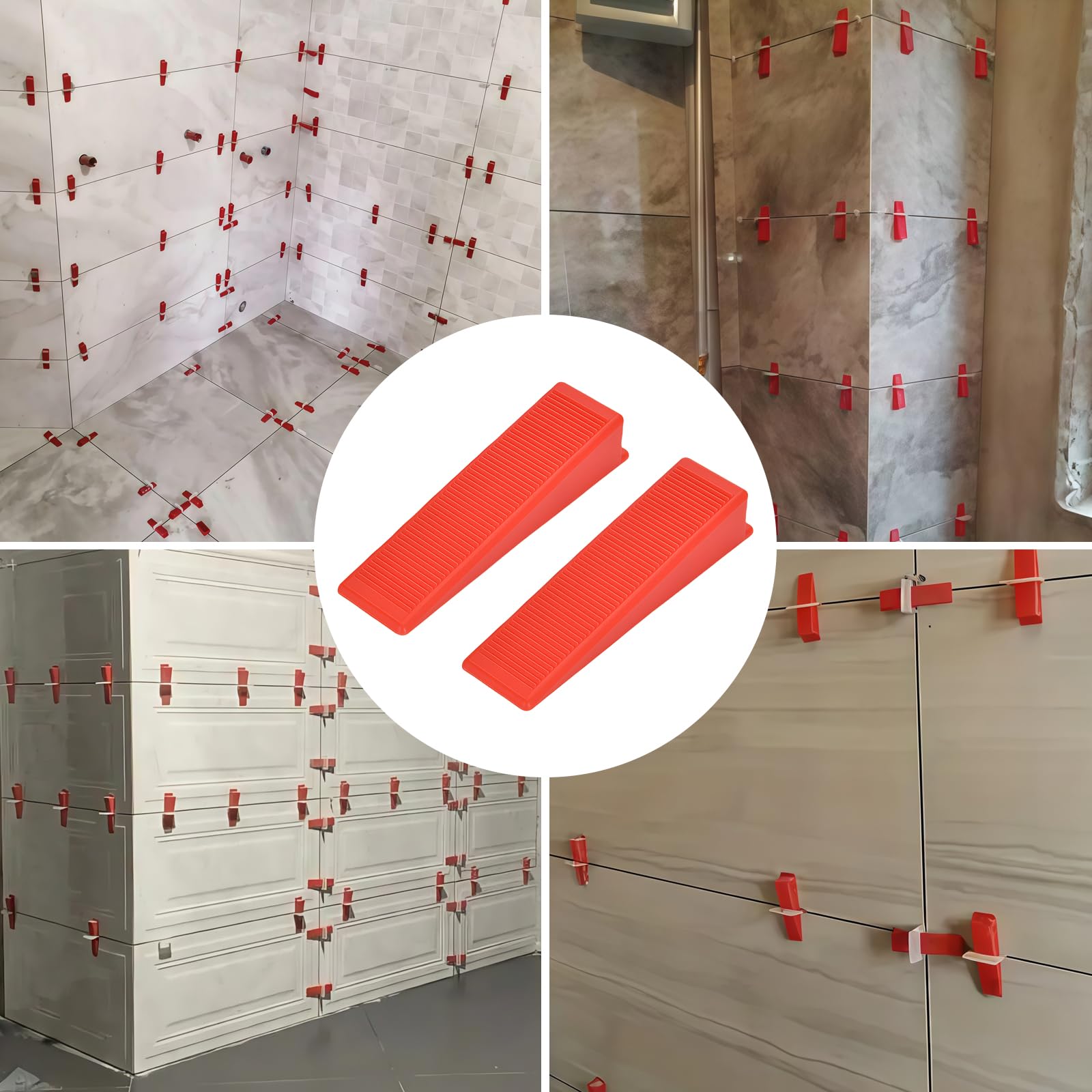 100 Pezzi Distanziatori Cunei Per Piastrelle, 71X16X20Mm Cunei Riutilizzabili Per Distanziatori Livello Pavimenti, Livellatori Per Piastrelle Per Cucina Terrazzo Soggiorno Ingresso Pavimento (Rosso)