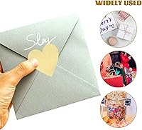 Vista 8 de VICASKY Calcomanías de letra, 2 rollos de calcomanías para sobre, sello de cera en forma de corazón, calcomanías decorativas doradas, calcomanías