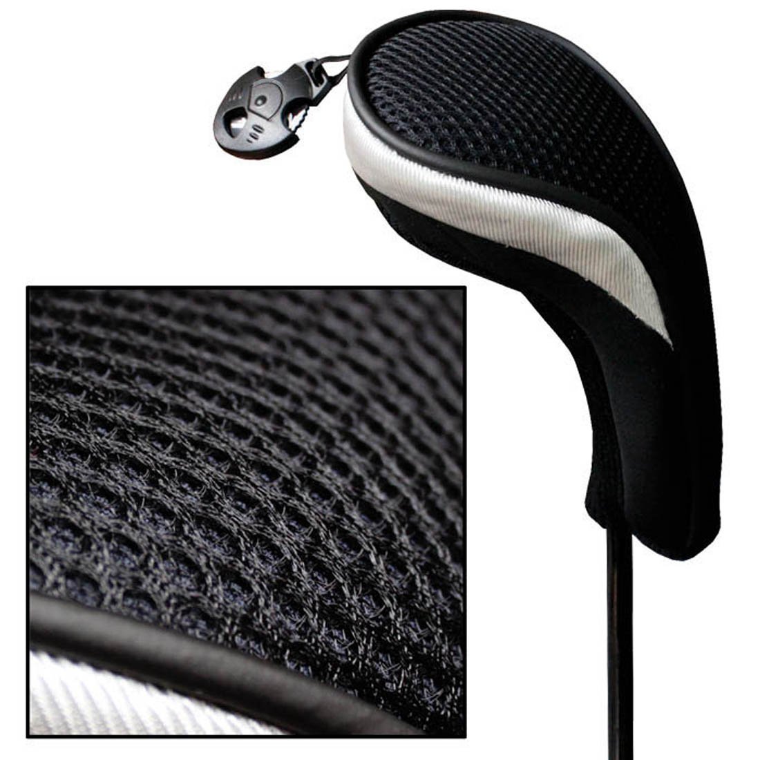 Andux coprimazza da Golf per ibridi Intercambiabile No. Etichetta 4pcs/Set Nero/Argento MT/hy06