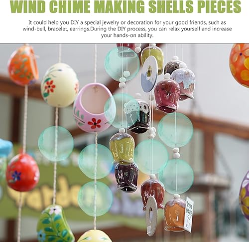 Miniatura 77 de GLEAVI Cowrie Shells 100pcs Round Shells Pieces Round Natural Capiz with 2 Hole, Polished Slice Accessory Capiz Pearl Coin Beads Charms for Jewelry