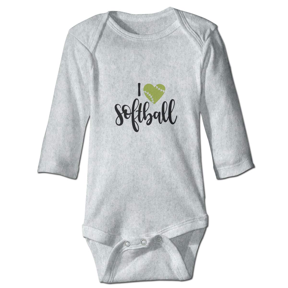 I Love Softball Long Sleeves Baby Bodysuit Romper Onesie Outfit