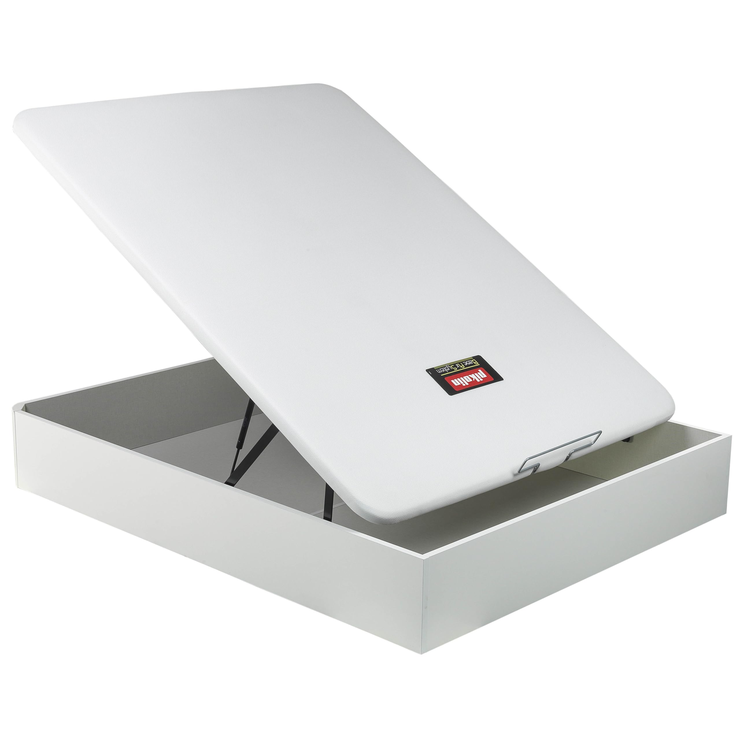 PIKOLIN Canapé Abatible de Madera con Gran Capacidad | Montaje y Retirada Usado Incluido | Esquinas Delanteras Redondeadas | 150x190 | Color Blanco | 32 cm Altura | AIRBOX