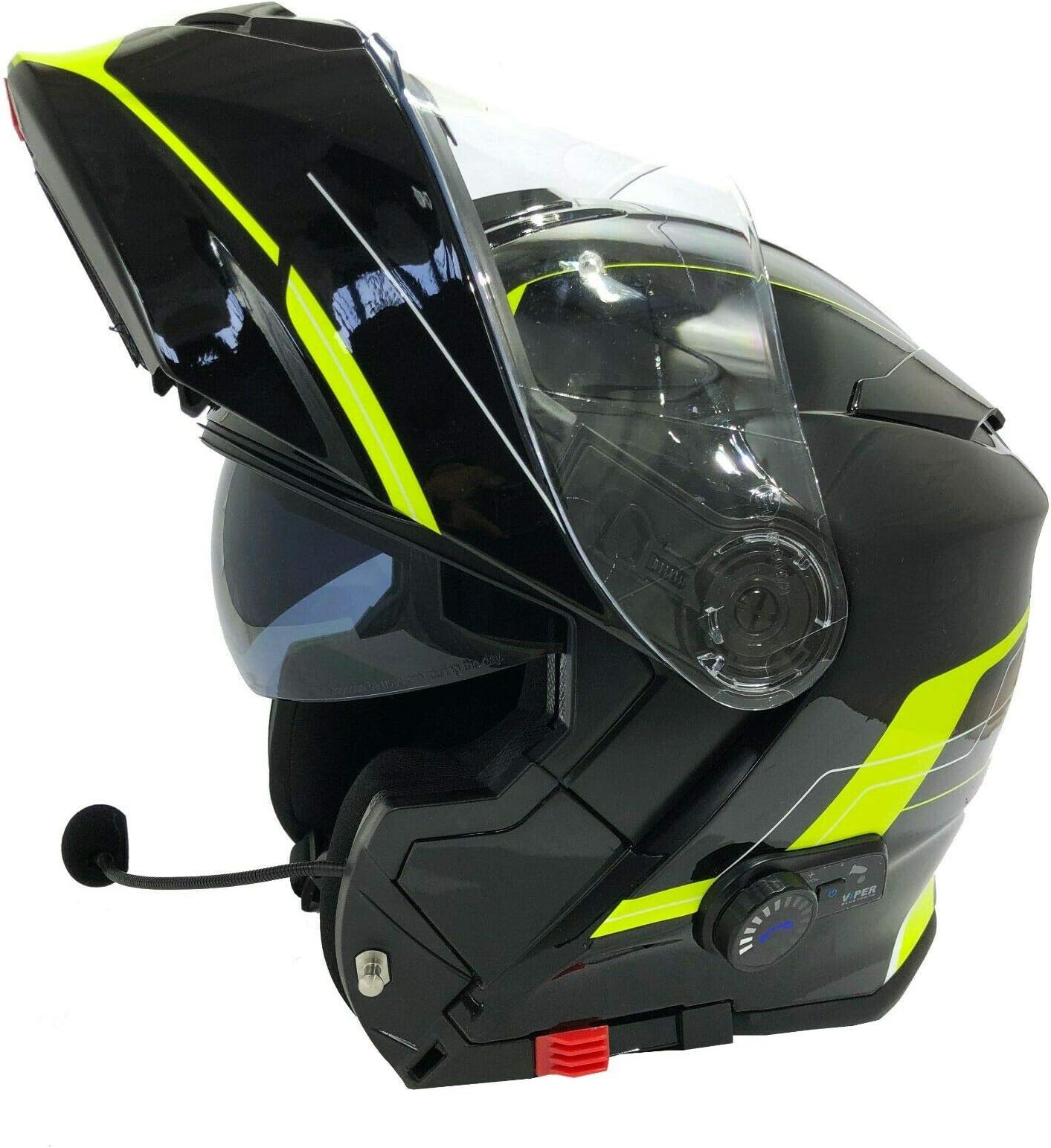 Viper RS-V171 Bluetooth Flip Front Modular Fosh Black/Yellow Motorcycle Helmet Medium