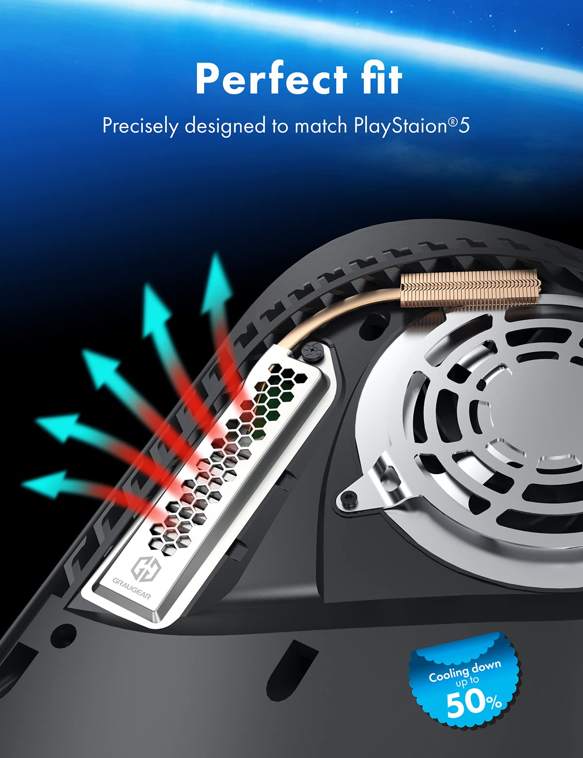 GRAUGEAR G-PS5HS01-COV système de refroidissement d’ordinateur Disque électronique Dissipateur thermique/Radiateur C