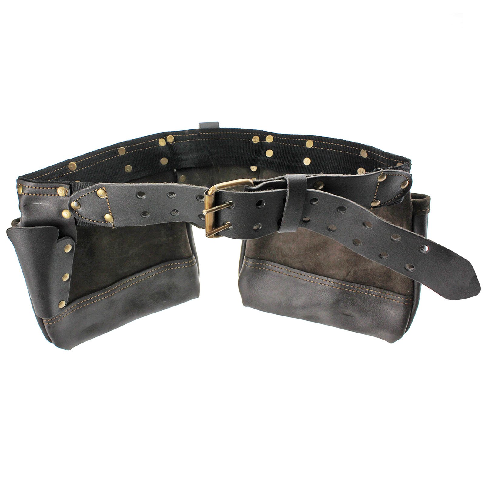 Spares2go Ceinture porte-outils en cuir tanné à l'huile, 12 poches