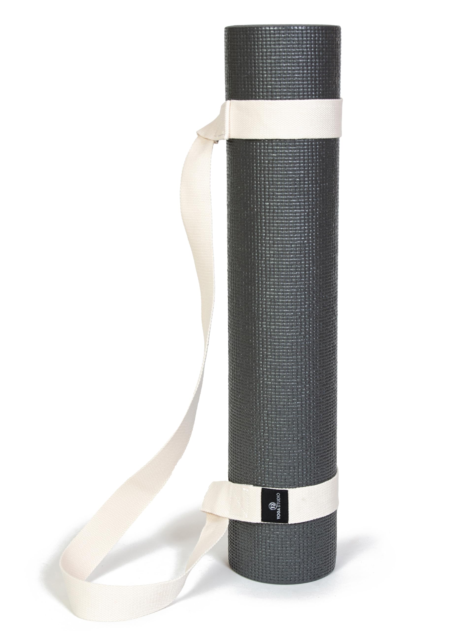 Yoga Studio Yoga Mat Carry Strap - 4 x 137cm, Multipurpose Mat Strap with Adjustable Loops, Strap and Carrier Combined (The yoga mat in picture is for illustration purposes only.) (Ecru)